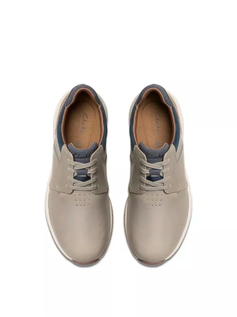 New! Clarks Men's Slip-On Casual Shoes in Taupe and Navy 7